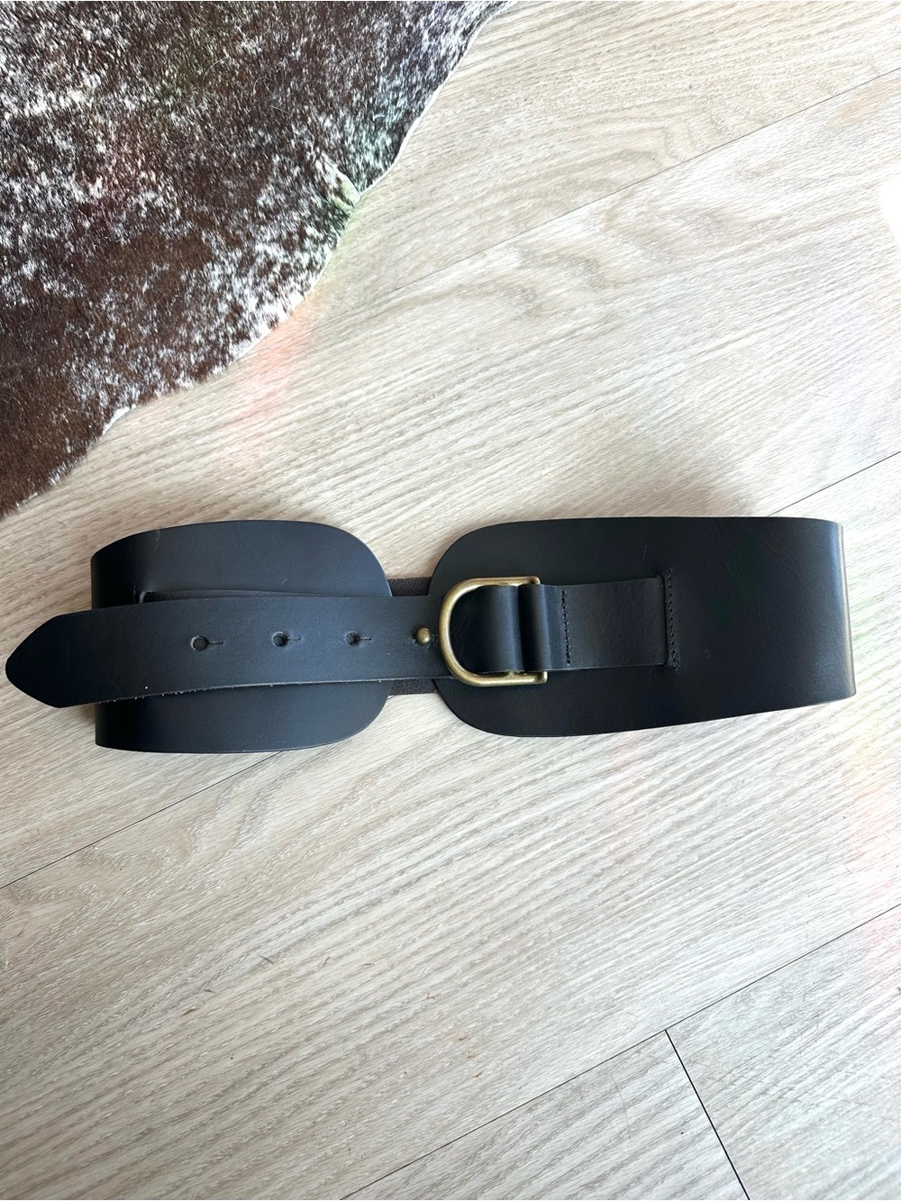 ANTHROPOLOGIE Wide Leather Waist Belt